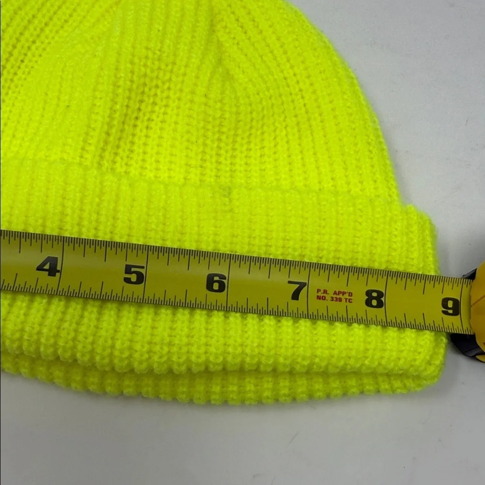 Kids Neon Yellow Knit Beanie - Lightweight Winter Hat